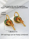 Colorful Enamel Geometric Hoop Earrings