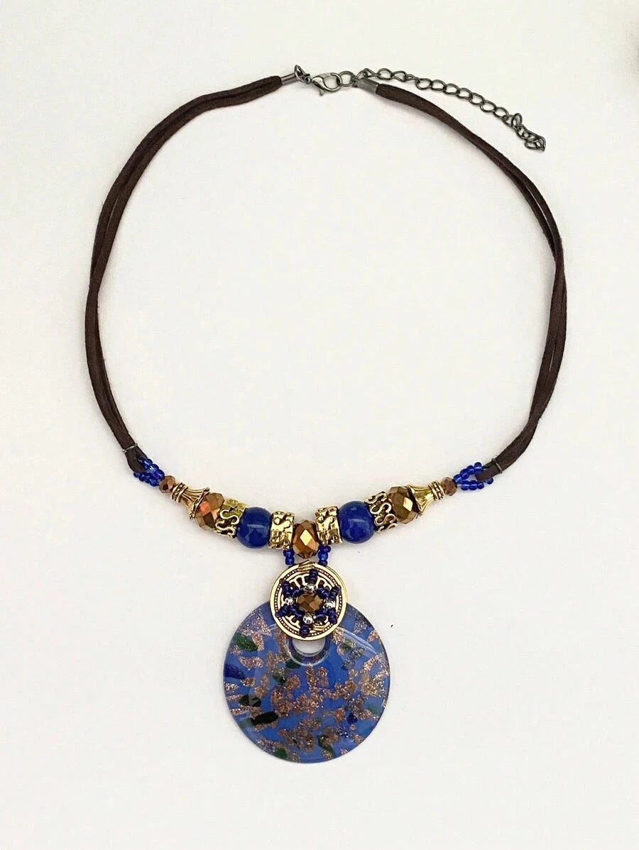 Round Glass Pendant Necklace