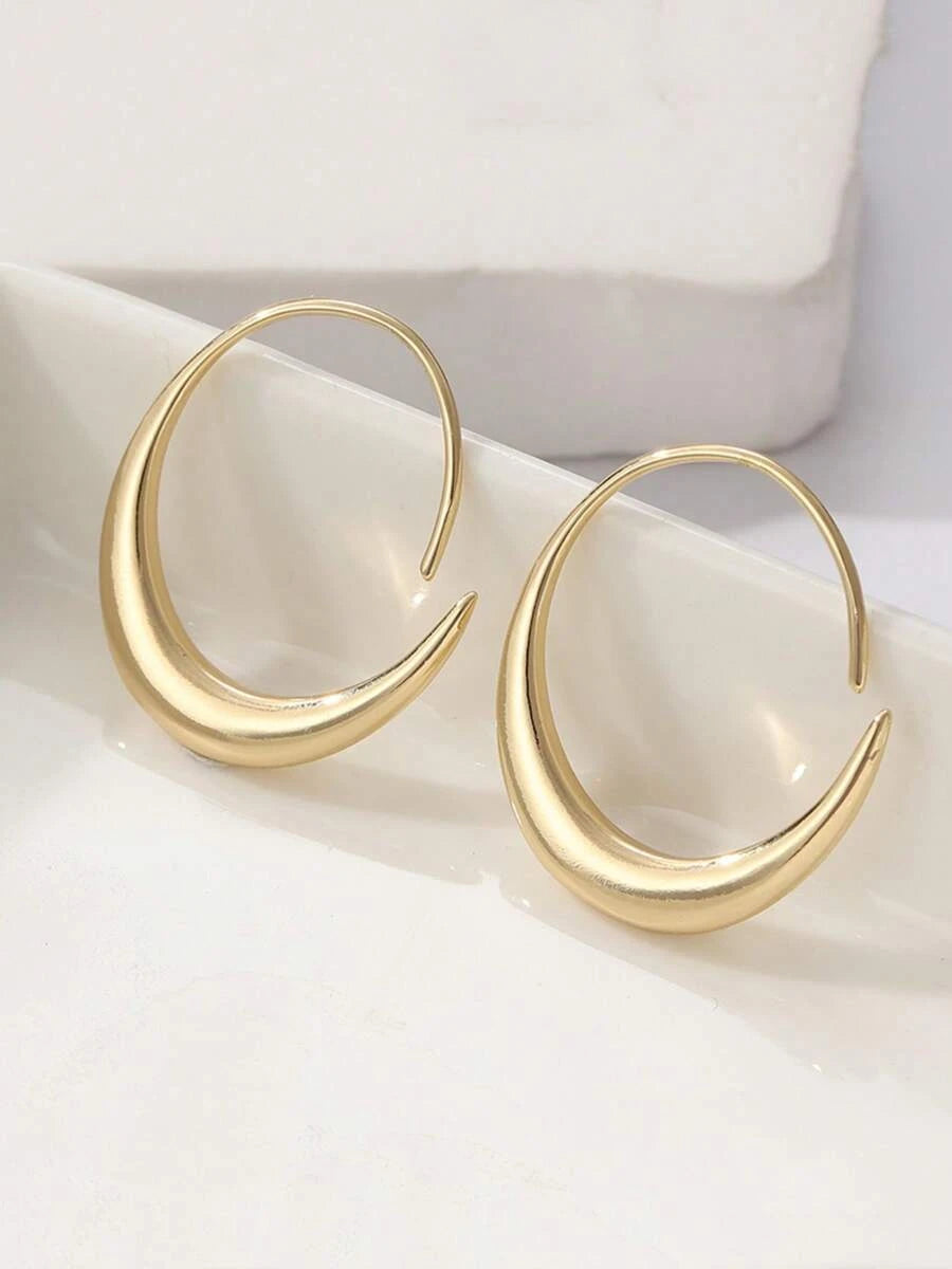Vintage Copper Round Hoop Earrings