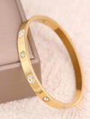 Pink Enamel Letter Crystal Bangle