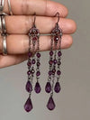 Retro Crystal Tassel Pendant Earrings