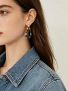 Retro Beaded Hoop Earrings
