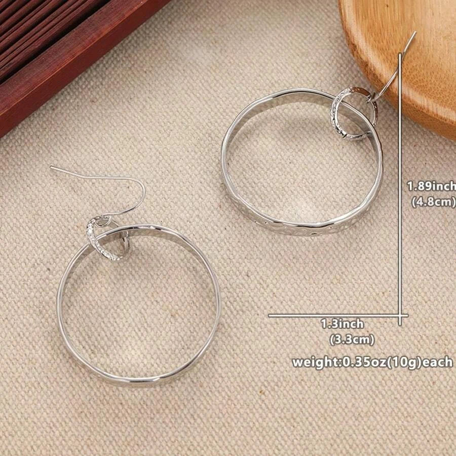 Vintage Handmade Round Hoop Earrings