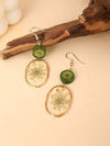 Dried Flower Resin Oval Earrings