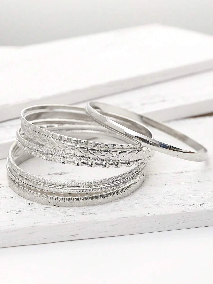 Bohemian Textured Bangle Bracelet Set