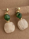 Vintage Asymmetrical Tie Dye Acrylic Long Pendant Earrings