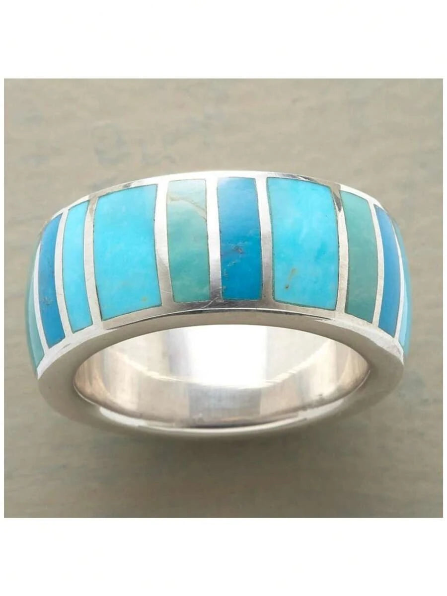 Silver Bohemian Wide Band Ring