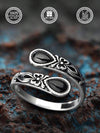 Sterling Silver Black Agate Spoon Ring