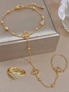 Four Leaf Clover Zirconia Finger Bracelet