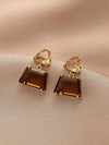 Andkiss Geometric Crystal Drop Earrings