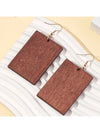 Retro Wooden Square Pendant Earrings