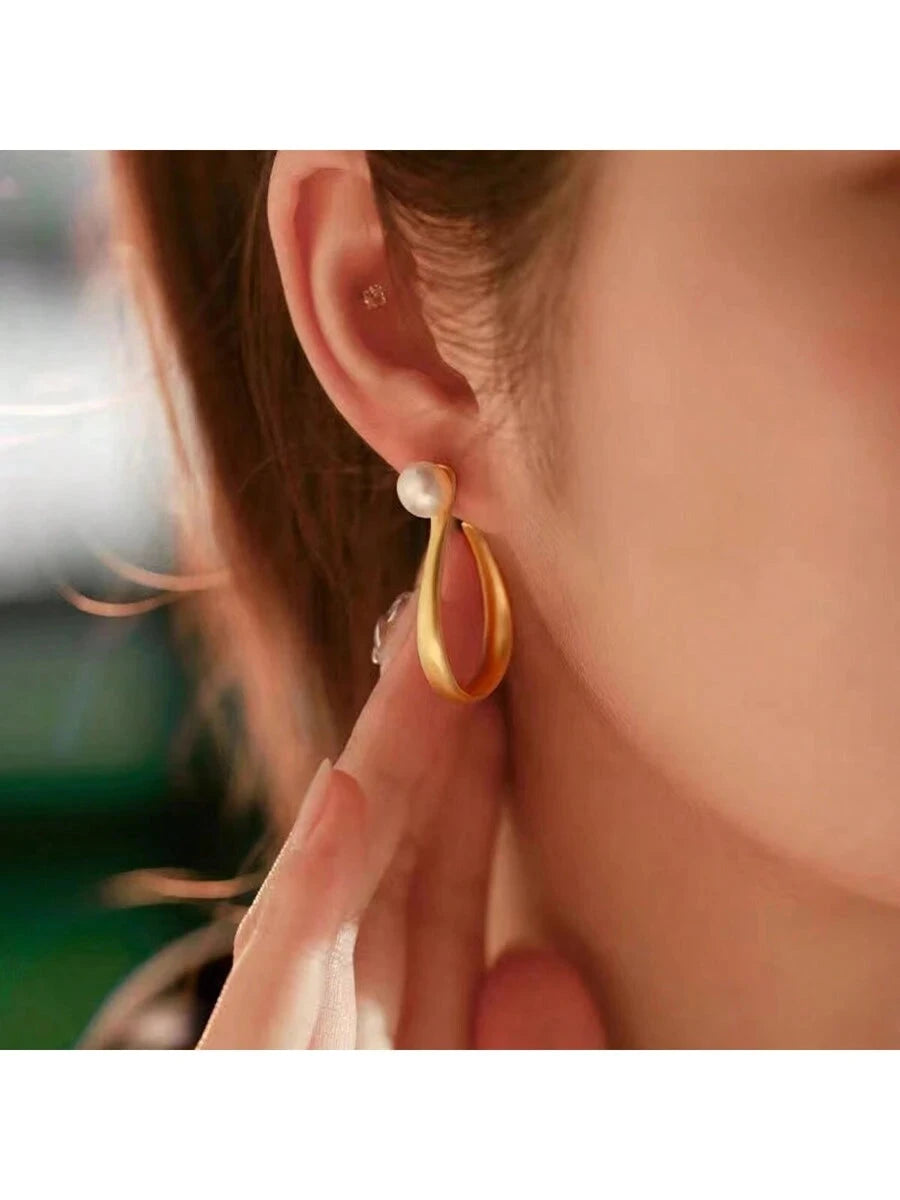 Matte Gold Metallic Earrings