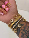 Gold Clover Bracelet Set