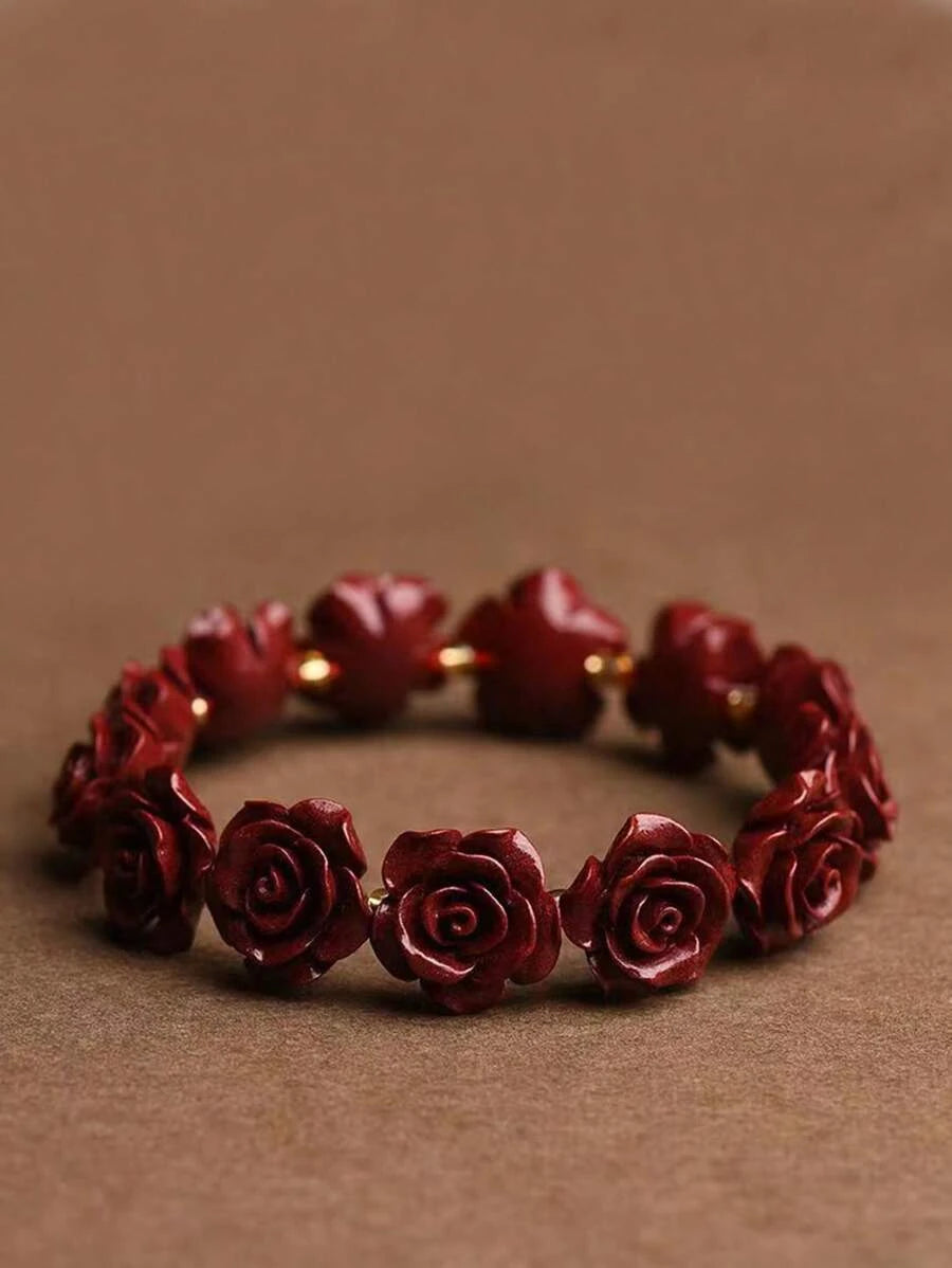 Cinnabar Rose Clover Bracelet