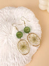 Dried Flower Resin Oval Earrings