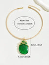 Vintage Gold Geometric Resin Pendant Necklace