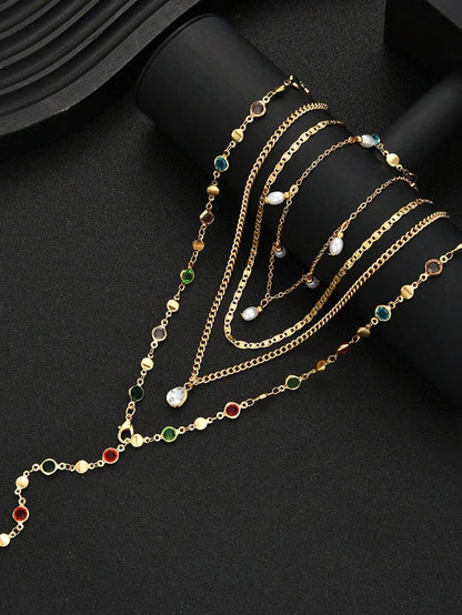 Pearl Flower Tassel Shell Necklace