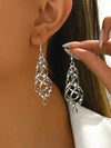 Minimalist Silver Geometric Spiral Earrings