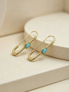 Vintage Bohemian Geometric Faux Opal Earrings