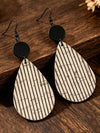 Vintage Black Wood Water Drop Earrings