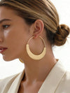 Porcelain Print Hammered Hoop Earrings