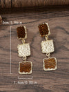 Retro Coffee Square Drop Earrings