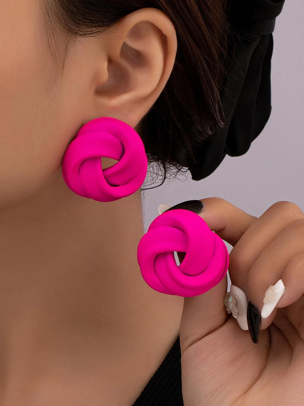 Chic Lacquered Geometric Earrings