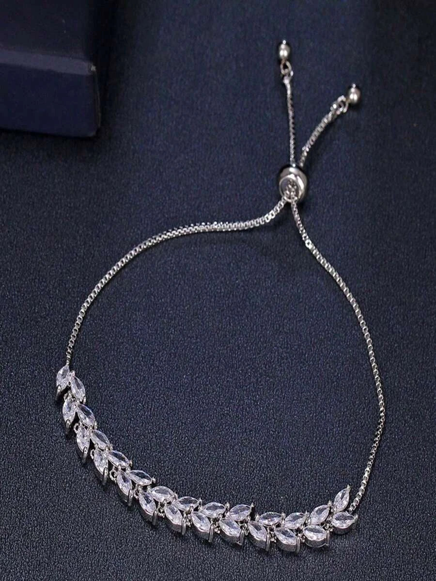 Gold Cubic Zirconia Chain Bracelet