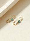 Vintage Bohemian Geometric Faux Opal Earrings