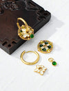 Colorful Enamel Geometric Hoop Earrings