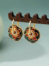 Colorful Enamel Geometric Hoop Earrings