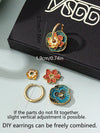 Colorful Enamel Geometric Hoop Earrings