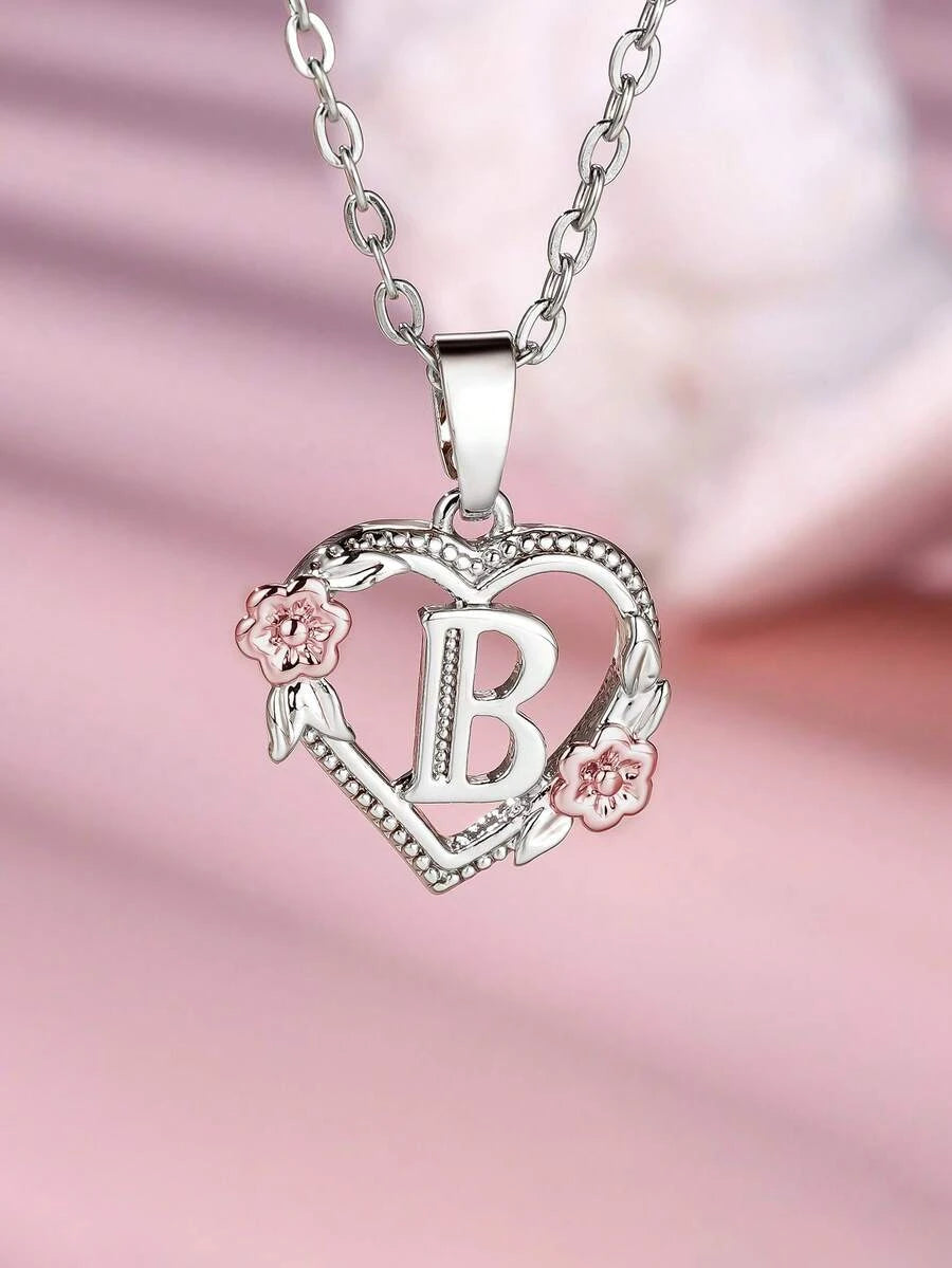 Elegant Gold Initial Heart Necklace
