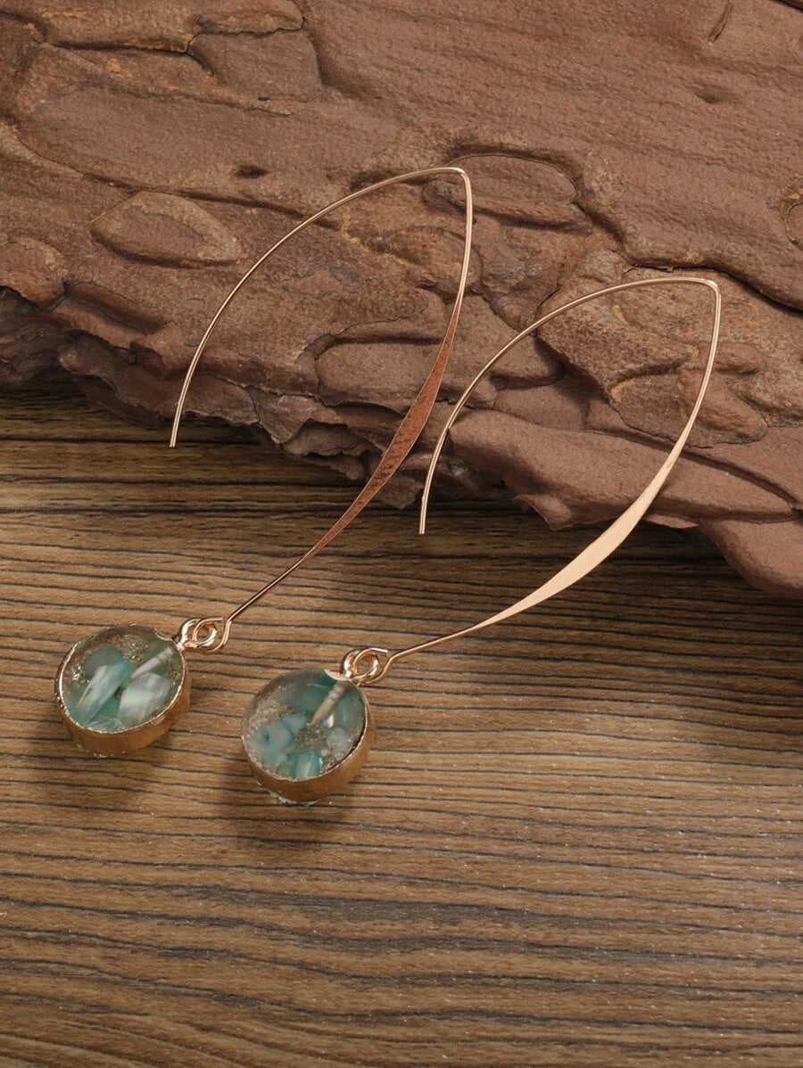 Resin Geometric Drop Earrings
