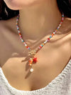 Colorful Fish Pendant Beaded Necklace