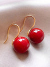Vintage Faux Pearl Copper Drop Earrings