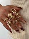 Vintage Geometric Open Ring Set