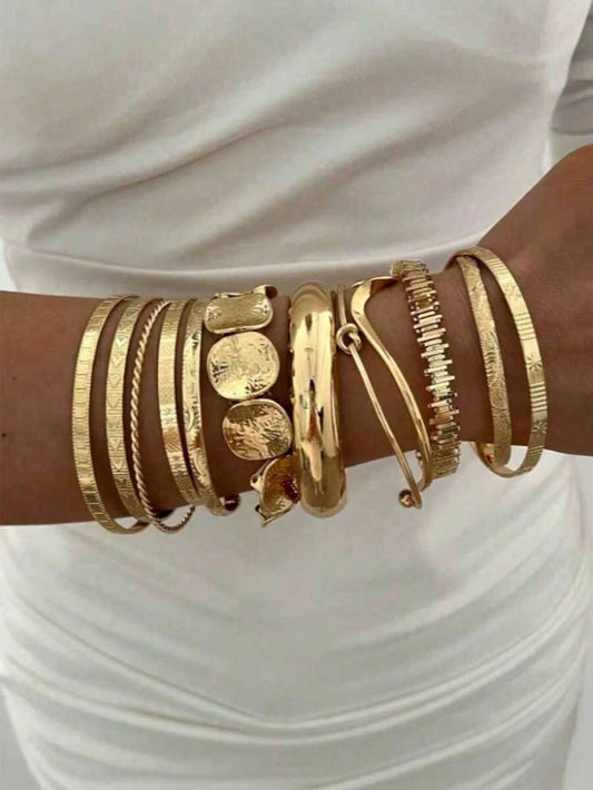 12pcs Gold Layered Bracelet