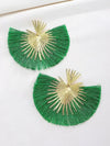 Vintage Heart Fan Tassel Earrings