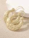 Classic Vintage Gold Carved Round Earrings