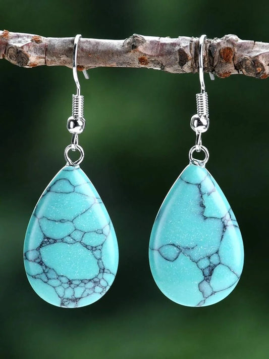 Bohemian Turquoise Water Drop Earrings