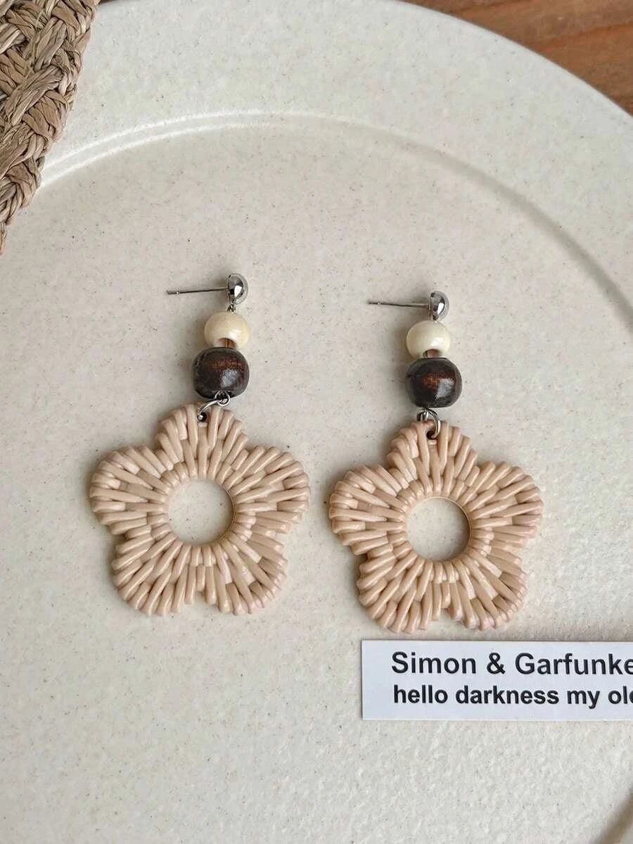 Bohemian Woven Flower Vacation Earrings
