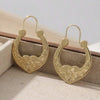 Classic Vintage Gold Carved Round Earrings
