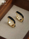 Minimalist Geometric Copper Hoop Earrings