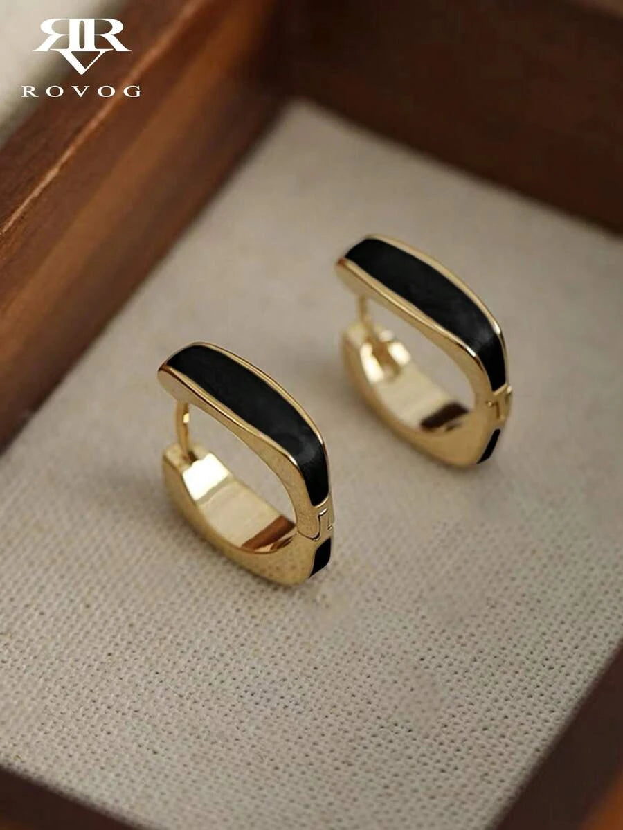 Minimalist Geometric Copper Hoop Earrings