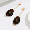 Gold-Plated Turquoise Teardrop Dangle Earrings