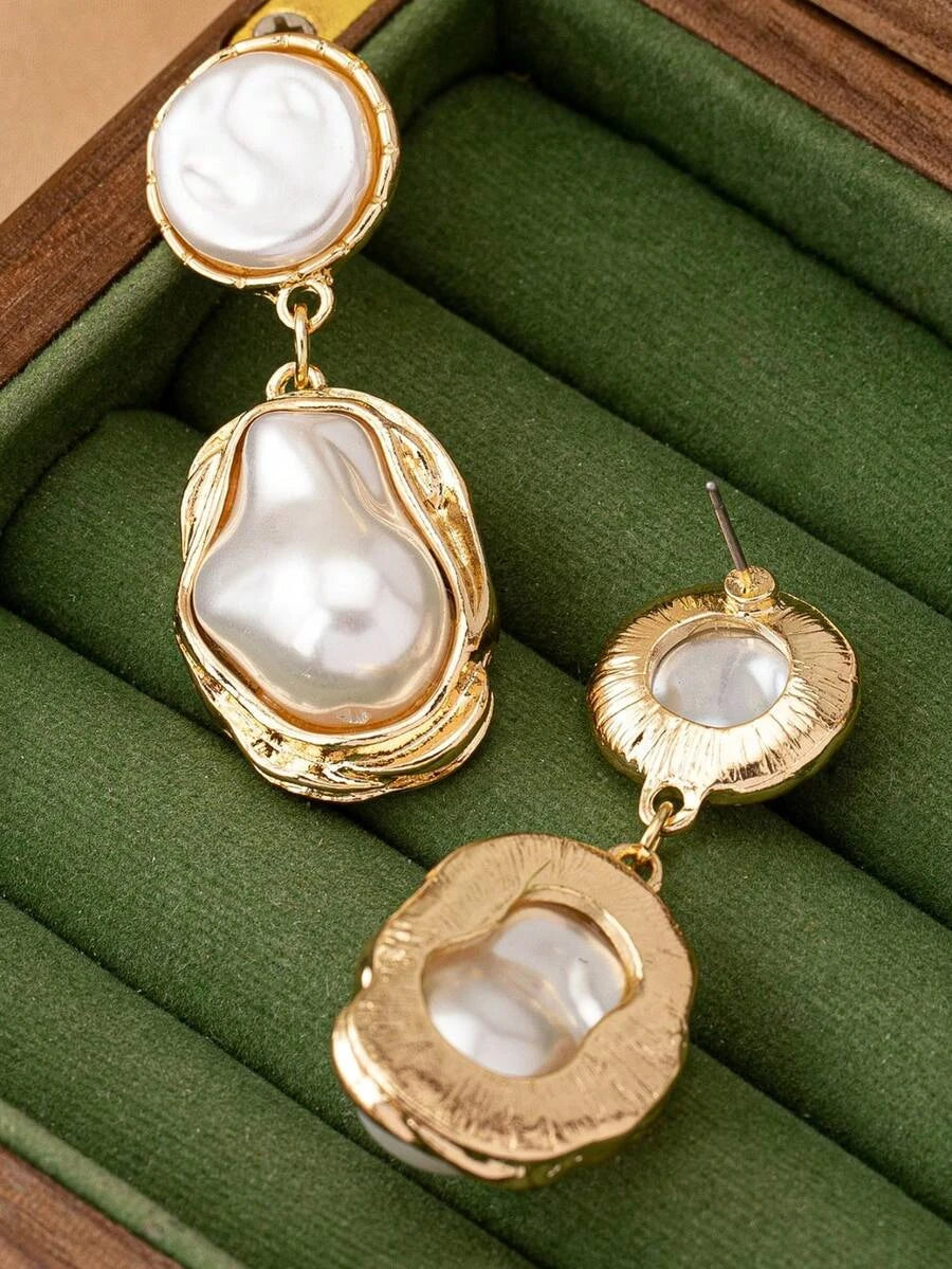 Baroque Pearl Asymmetrical Earrings
