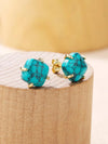 Square Synthetic Turquoise Stud Earrings