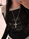 Vintage Gothic Rose Cross Necklace