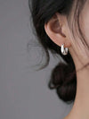 Burgundy Geometric Hoop Earrings